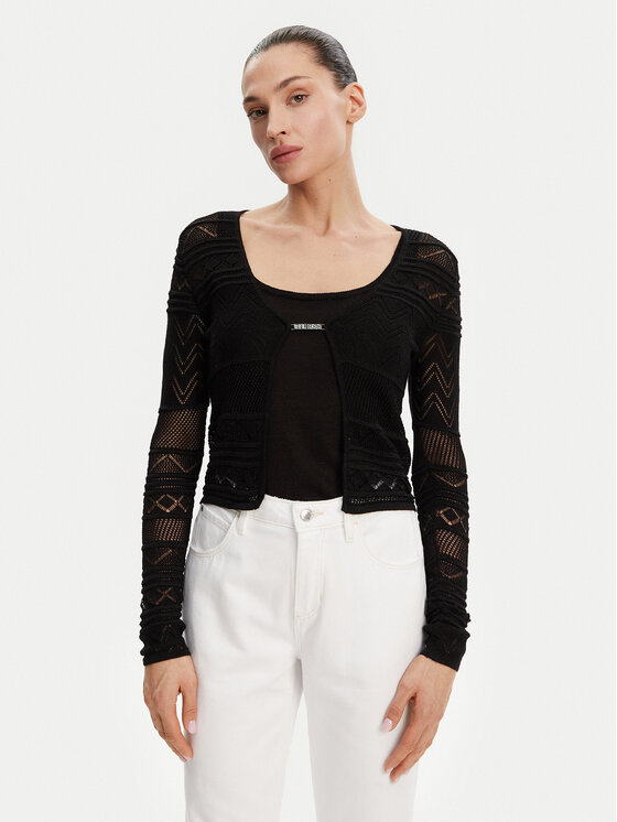 Guess Kardigán W5GR15 Z3E22 Čierna Regular Fit