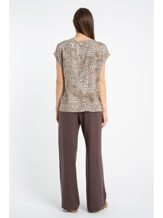 CLICK CLICK Μπλουζάκι 10-6884 Καφέ Loose Fit