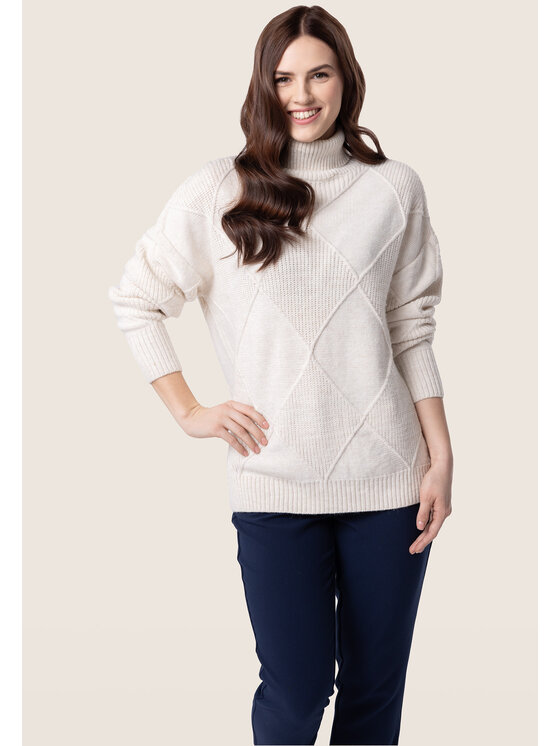 QUIOSQUE QUIOSQUE Sveter 6TN001 Écru Regular Fit