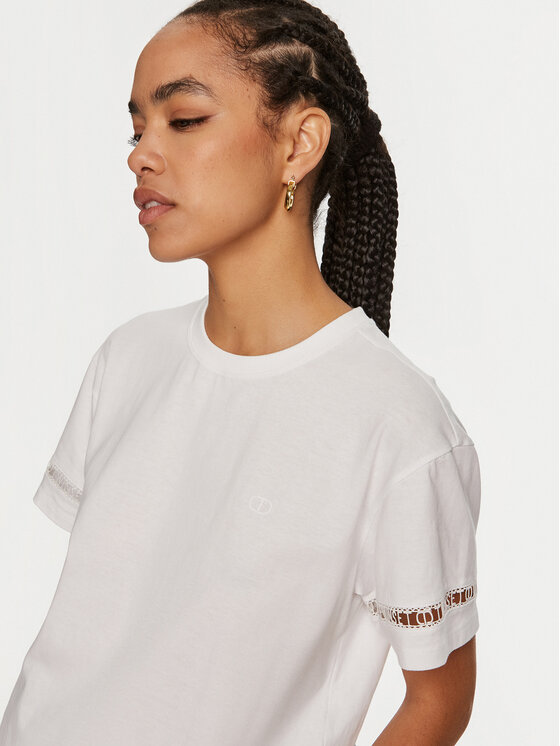 TWINSET TWINSET T-krekls 242TP2501 Balts Relaxed Fit
