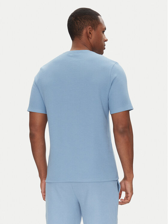 BOSS BOSS Koszulka piżamowa Waffle T-Shirt 50535891 Błękitny Regular Fit