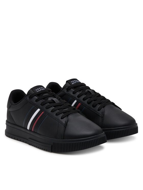 Tommy Hilfiger Tommy Hilfiger Tenisice Modern Cupsole Stripes Lth FM0FM05406 Crna
