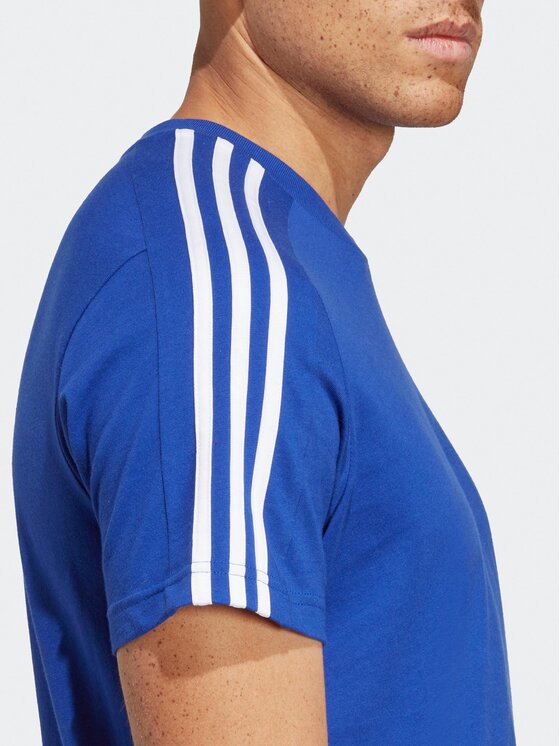 adidas adidas Marškinėliai Essentials Single Jersey 3-Stripes T-Shirt IC9338 Mėlyna Regular Fit