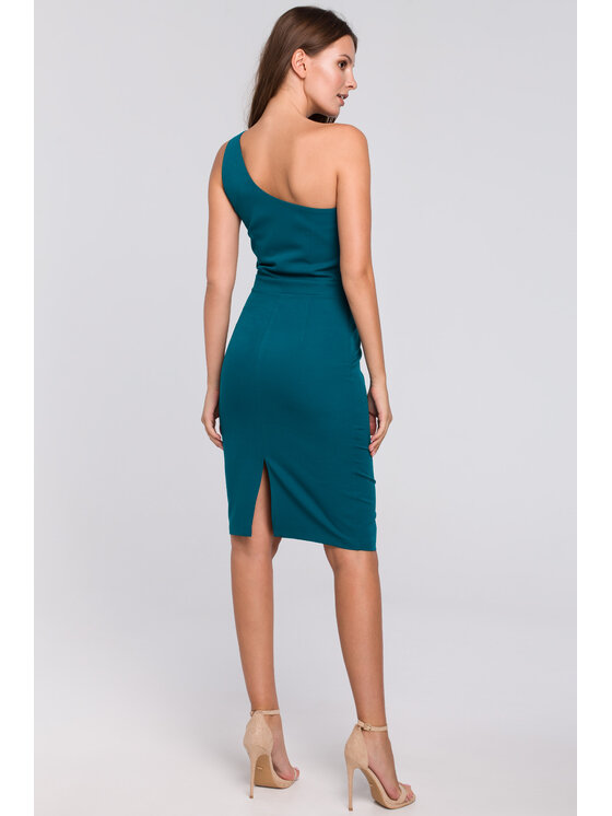 Makover Makover Elegantné šaty K003 Modrá Regular Fit