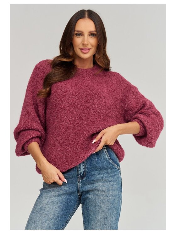 Makadamia Makadamia Sweter C92 Różowy Loose Fit