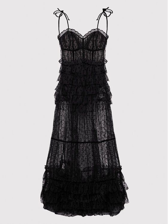 For Love & Lemons For Love & Lemons Koktejlové šaty Jourdan CD2551 Černá Regular Fit