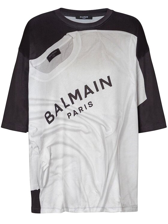 Balmain Balmain T-Shirt EF1EG110G Czarny Regular Fit
