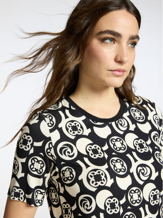 Elena Mirò Elena Mirò T-Shirt G000Z000621N001 Czarny Regular Fit