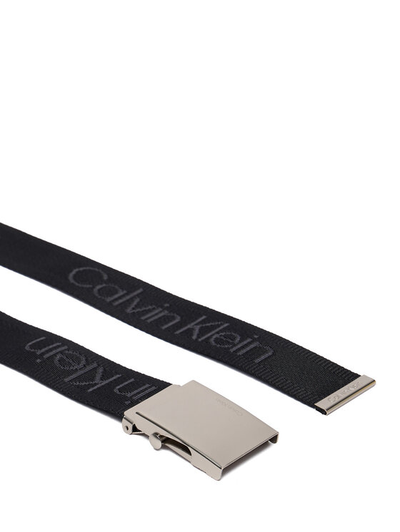 Calvin Klein Calvin Klein Vīriešu josta Logo Webbing Plaque 38Mm Fixed LV04D7075G Melns