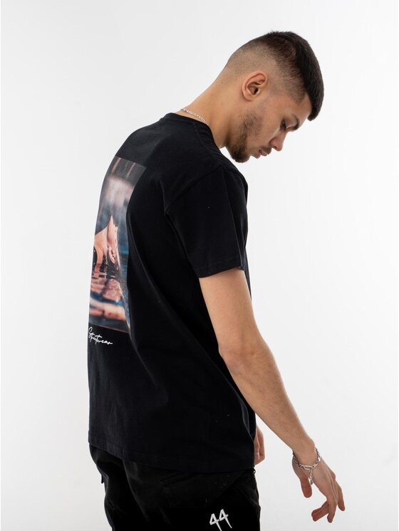 MyStars MyStars T-Shirt Koszulka Z Krótkim Rękawem Męska Czarna MyStars Dip XL Czarny Regular Fit