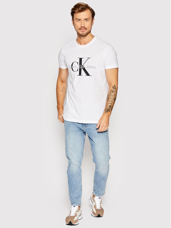 Calvin Klein Jeans Calvin Klein Jeans Marškinėliai J30J320935 Balta Slim Fit
