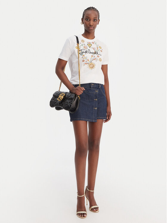 Just Cavalli Just Cavalli Тишърт 80PAHT28 CJ500 Бял Regular Fit