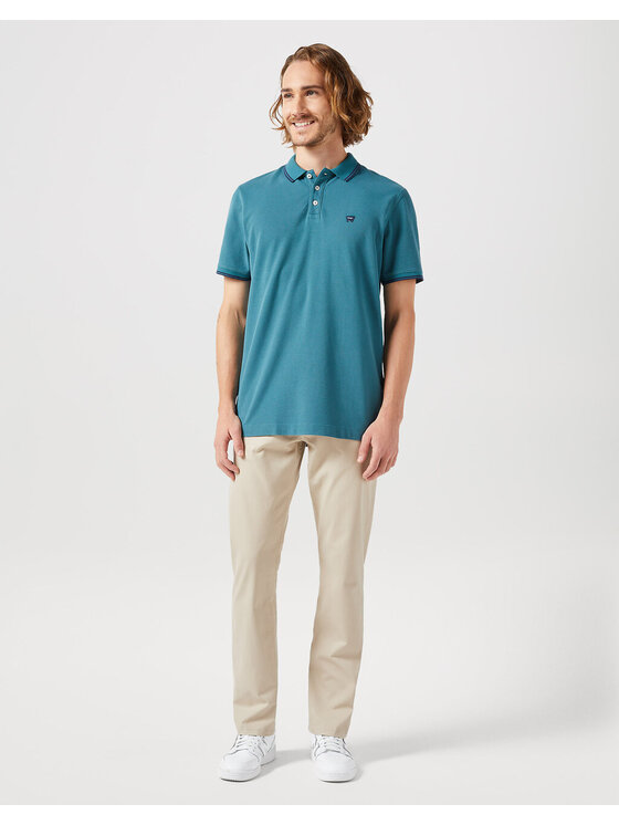 Wrangler Wrangler T-Shirt POLO SHIRT Niebieski Regular Fit
