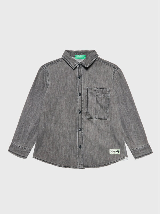 United Colors Of Benetton cămașă de blugi 5AD6CQ00K Gri Regular Fit