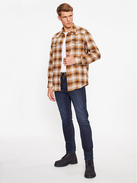 Wrangler Wrangler Koszula jeansowa Western 112341159 Brązowy Regular Fit