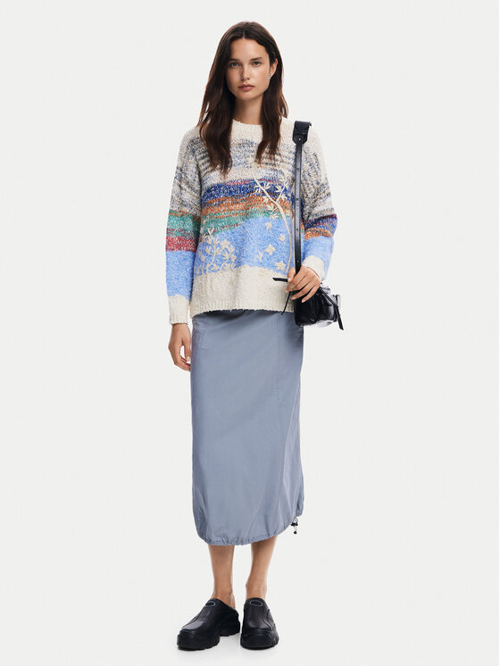 Desigual Desigual Pulover Sudbury 24WWJF59 Colorat Loose Fit