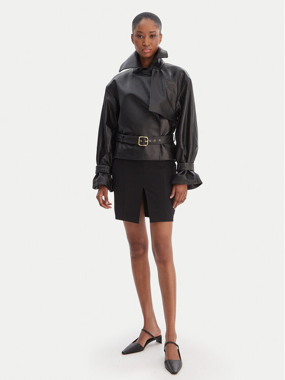 HUGO HUGO Lederjacke Lanitte 50560068 Schwarz Relaxed Fit