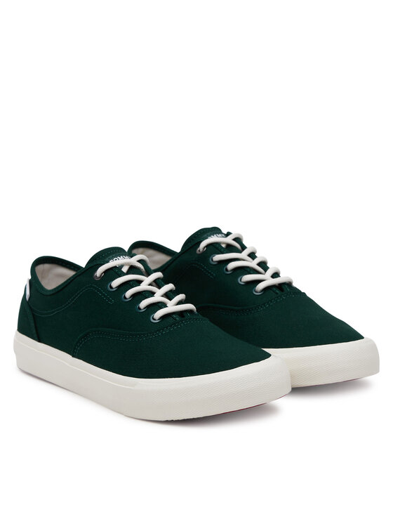 Tommy Hilfiger Tommy Hilfiger Teniszcipő Th Hi Vulc Low Oxford Twill FM0FM05400 Zöld