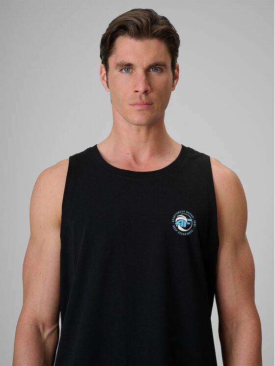 4F 4F Tank top SUMMER CODE Czarny Regular Fit