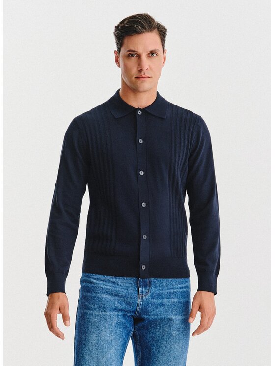 Pako Lorente Pako Lorente Sweter P25WF-2X-008 Granatowy Classic Fit