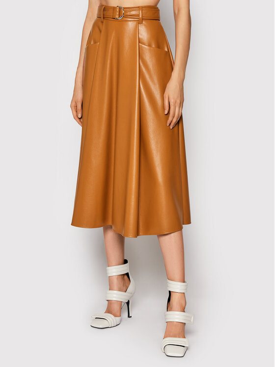 MSGM Krilo iz umetnega usnja 3141MDD10 217616 Rjava Regular Fit