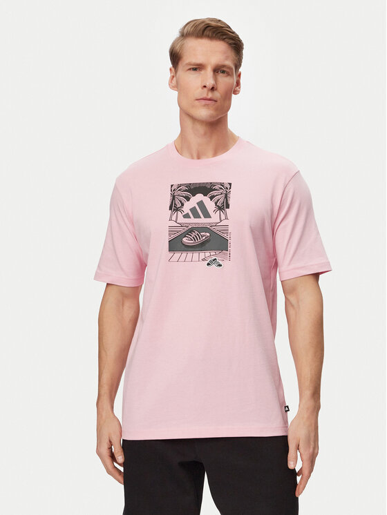 adidas adidas T-shirt Summer Slides Graphic KG5393 Ružičasta Regular Fit