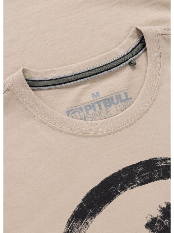 PITBULL PITBULL T-Shirt LOGO PALMS Beżowy Regular Fit