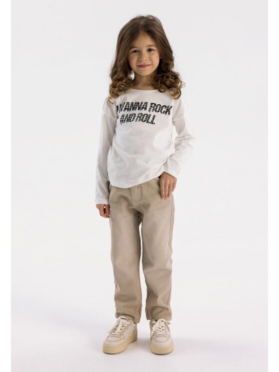 MINOTI MINOTI Spodnie materiałowe 22pant48 Beżowy Regular Fit