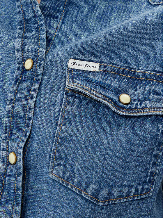 Guess Jeans Guess Jeans Cămașă W5RH35 D5M81 Albastru Regular Fit