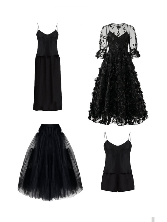 MATSOUR'I MATSOUR'I Sukienka elegancka Franceska Midi Czarny A-Line Fit