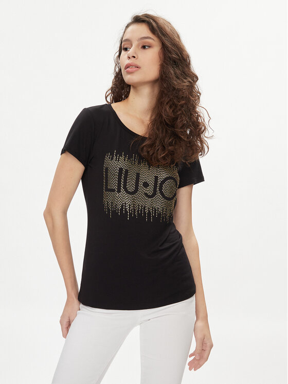 Liu Jo Tričko VA4154 JS360 Čierna Regular Fit