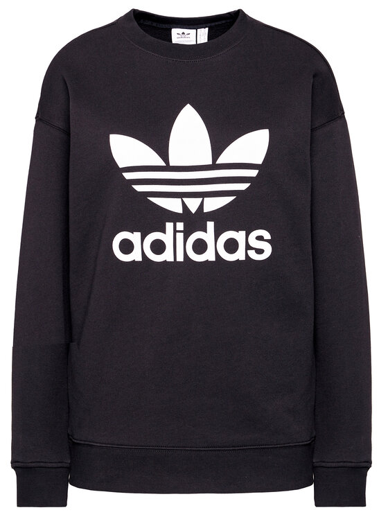 adidas adidas Bluza Trefoil Crew FM3272 Czarny Regular Fit