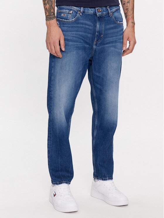 Tommy Jeans Džínsy Isaac DM0DM17653 Tmavomodrá Tapered Fit