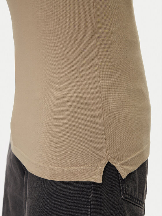 Calvin Klein Jeans Calvin Klein Jeans Тениска с яка и копчета J30J315603 Бежов Slim Fit