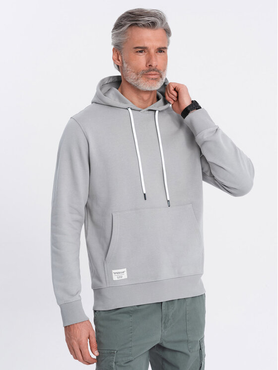 Ombre Ombre Mikina OM-SSBN-0177 Šedá Classic Fit