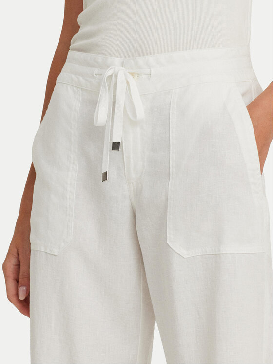 LAUREN RALPH LAUREN Lauren Ralph Lauren Hlače iz tkanine 200735138001 Bela Wide Leg