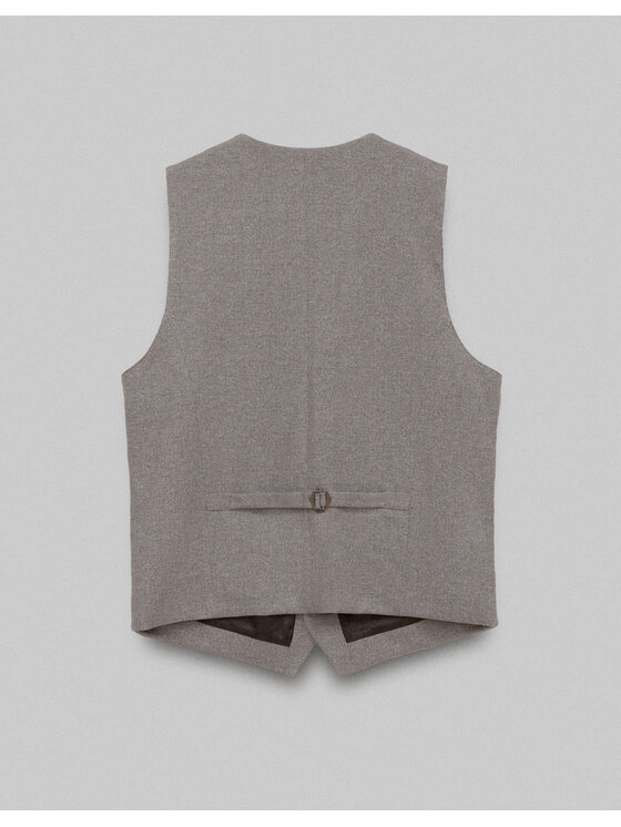 Borgio Borgio Kamizelka garniturowa Assoro Beżowy Slim Fit