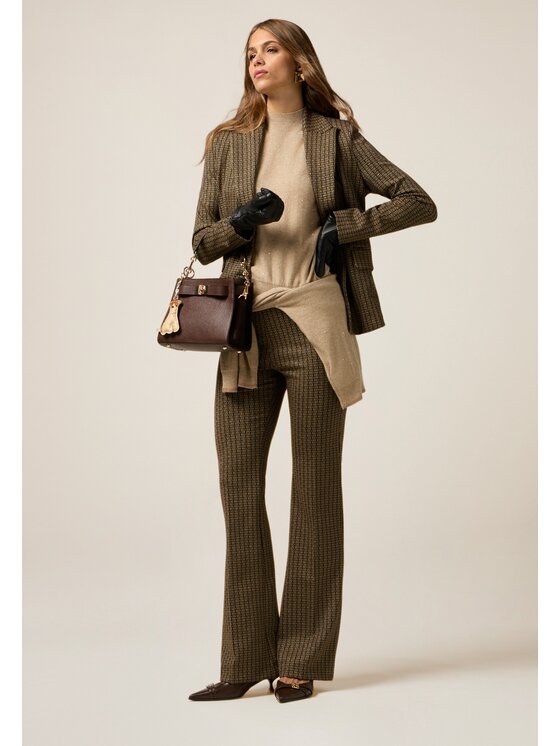 Oltre Oltre Pantaloni di tessuto P087R109024N0S3 Oro Flare Fit