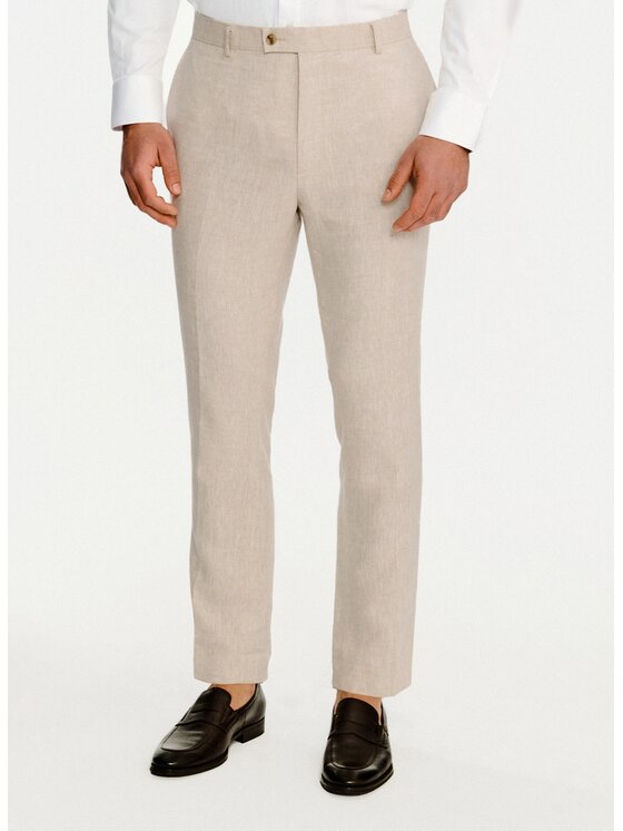Pako Lorente Pako Lorente Spodnie garniturowe P26SP-6G-039 Beżowy Slim Fit