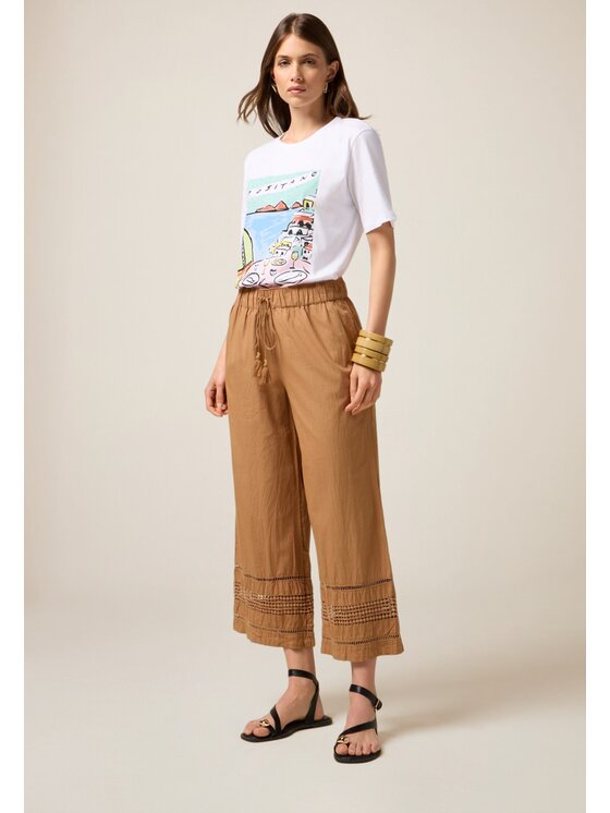 Oltre Oltre Pantaloni di tessuto P264J002329N022 Marrone Baggy Fit