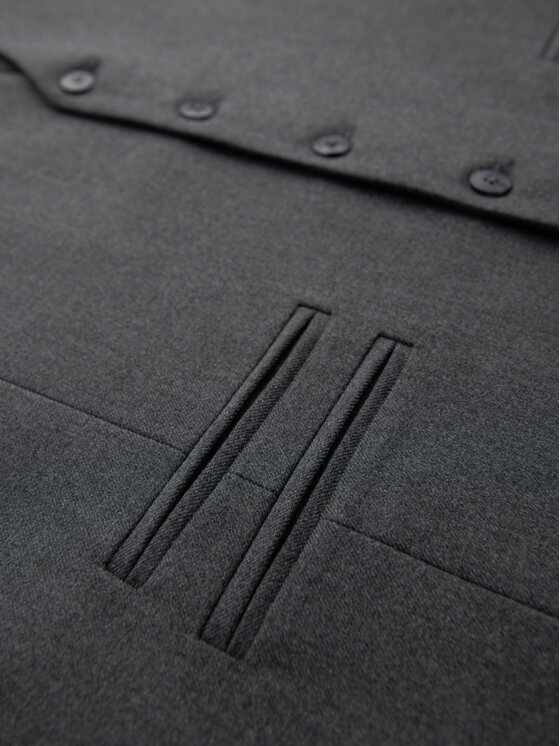 Ombre Ombre Kamizelka V64 Szary Slim Fit