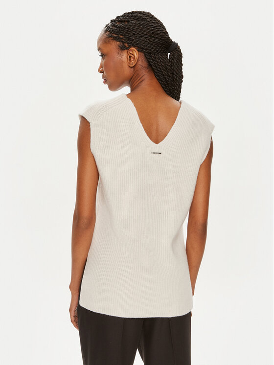 Calvin Klein Calvin Klein Pulover K20K207249 Écru Regular Fit