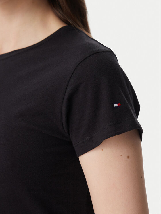 Tommy Hilfiger Tommy Hilfiger Тишърт WW0WW48702 Черен Slim Fit