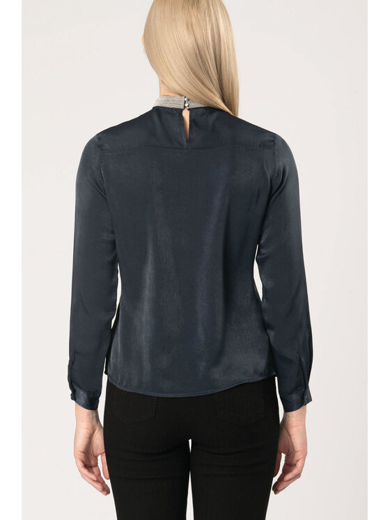 QUIOSQUE QUIOSQUE Halenka NECKLACE SHIRT Tmavomodrá Regular Fit