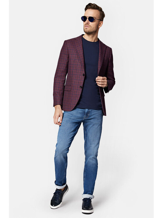 Lancerto Lancerto Marynarka Savona MA099123000012 Bordowy Slim Fit