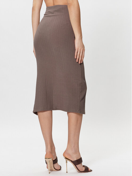 Gina Tricot Gina Tricot Spódnica midi 18687 Beżowy Regular Fit