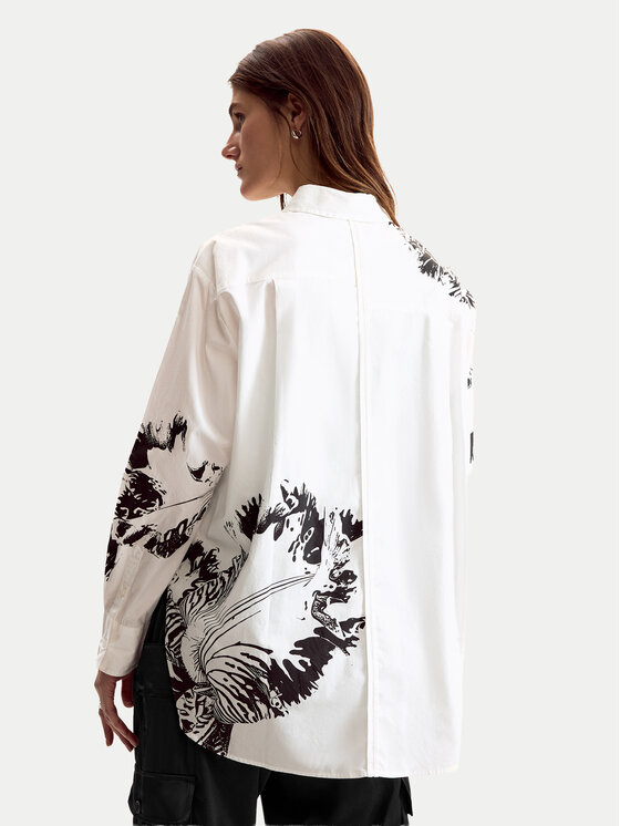 Desigual Desigual Srajca Orchid Lacroix 26SWCW29 Bela Oversize