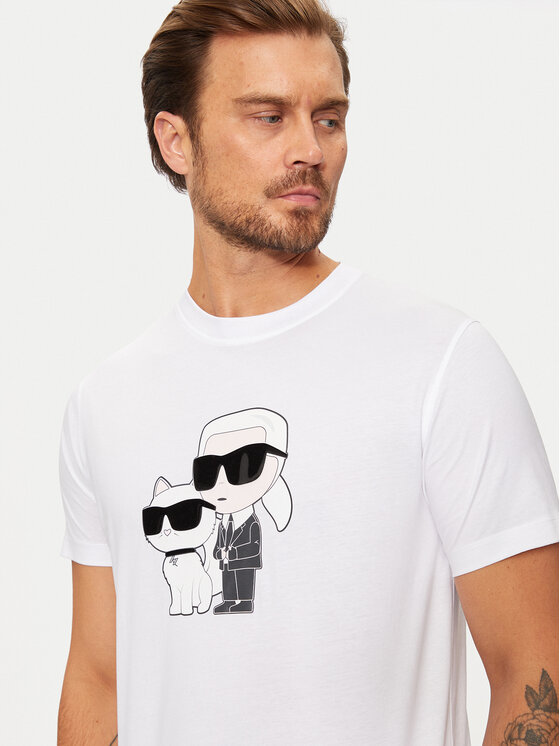 KARL LAGERFELD KARL LAGERFELD T-Shirt 755061 544241 Biały Regular Fit