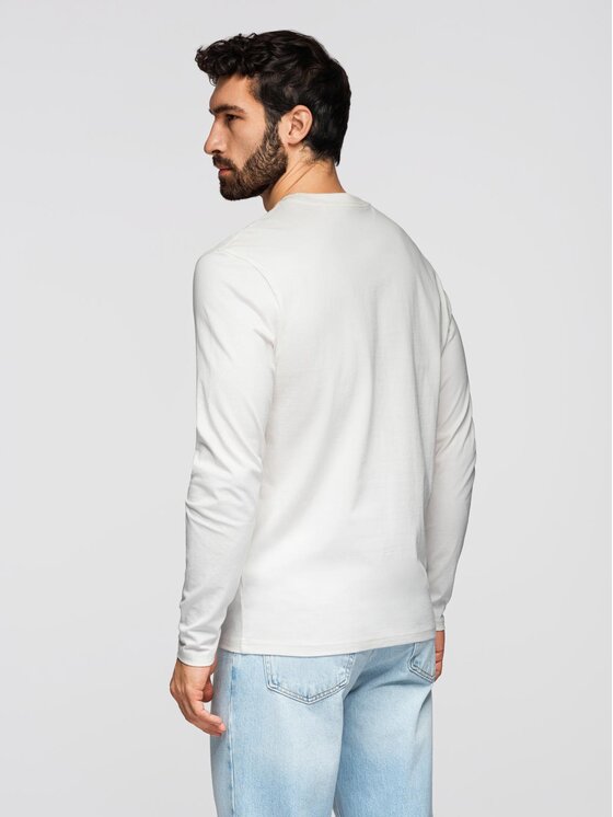 Ombre Ombre Longsleeve OM-LSPT-0136 Biały Regular Fit
