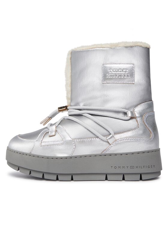 Tommy Hilfiger Tommy Hilfiger Schneeschuhe Tommy Essential Silver Snowboot FW0FW07506 Grau